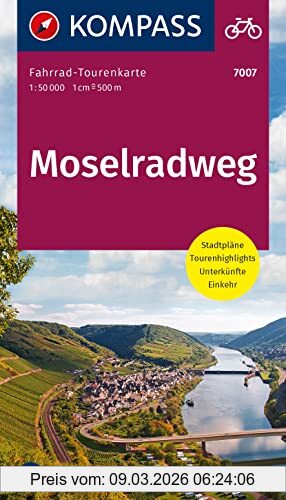 unbekannt Kompass Fahrrad-Tourenkarte Moselradweg 1, 50.000, Leporello Karte, Reiß- Und Wetterfest