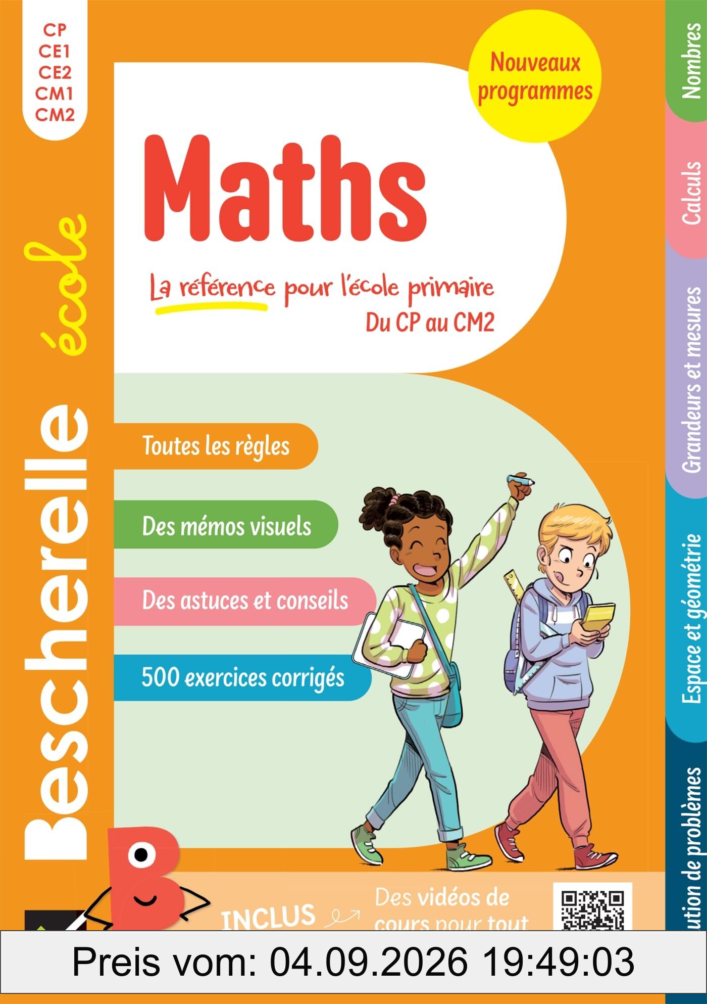 Bescherelle école maths : CP, CE1, CE2, CM1, CM2 : nouveaux programmes