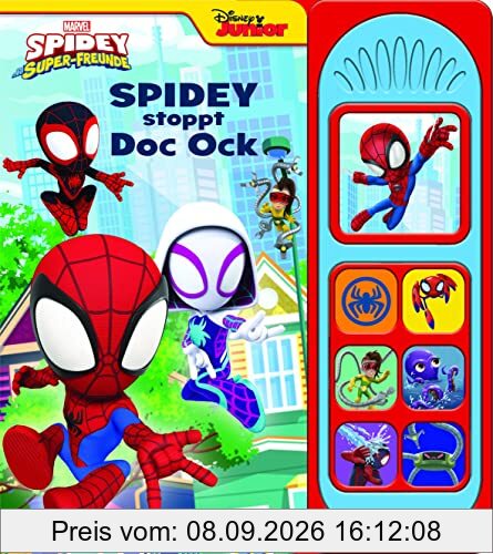 Marvel Spidey und seine Super-Freunde - Spidey stoppt Doc Ock - Soundbuch - Pappbilderbuch mit 7 netz-takulären Geräuschen