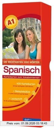 Karteikarten. Die wichtigsten 1000 Wörter Spanisch: Karteikarten zum Vokabelnlernen. Über 400 Karteikarten mit Beispielsätzen mit Lautschrift