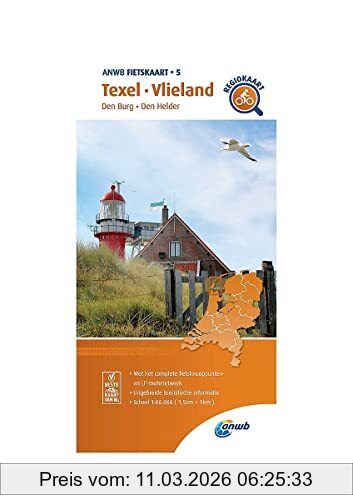 5 Texel Vlieland(Den Burg / Den Helder), Fietskaart Mit Radwegen (Anwb Fietskaart, 5)