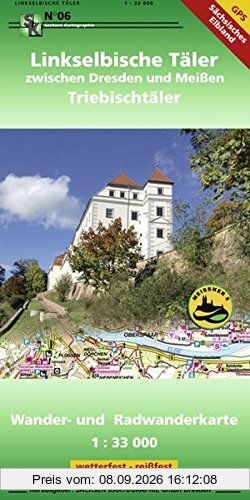 Linkselbische Täler zwischen Dresden und Meißen: Wander- und Radwanderkarte 1:33 000 GPS-fähig wetterfest-reißfest
