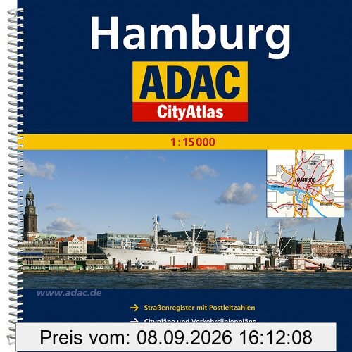 ADAC CityAtlas Hamburg 1:15 000: Straßenregister mit Postleitzahlen. Citypläne und Verkehrslinienpläne. CityPilot. GPS-genau