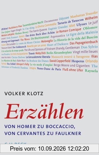 Erzählen: Von Homer zu Boccaccio, von Cervantes zu Faulkner