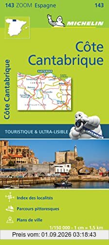 COSTA CANTABRIA 11143 CARTE ZOOM MICHELIN KAART