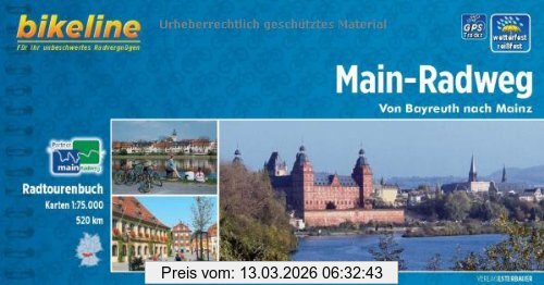 unbekannt Bikeline Radtourenbuch, Main-Radweg, Von Bayreuth Nach Mainz. 1, 75.000, Wetterfest/reißfest