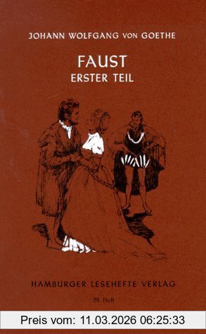 Goethe, Johann Wolfgang von Hamburger Lesehefte, Nr.29, Faust I, Der Tragödie 1. Teil
