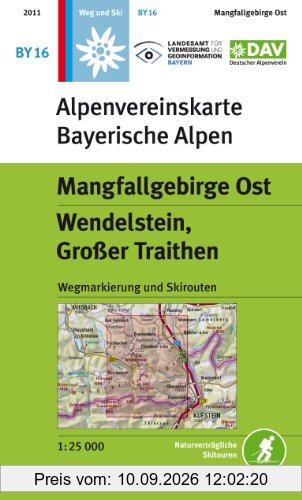 Mangfallgebirge Ost, Wendelstein, Großer Traithen: Wegmarkierung und Skirouten - Topographische Karte 1:25.000