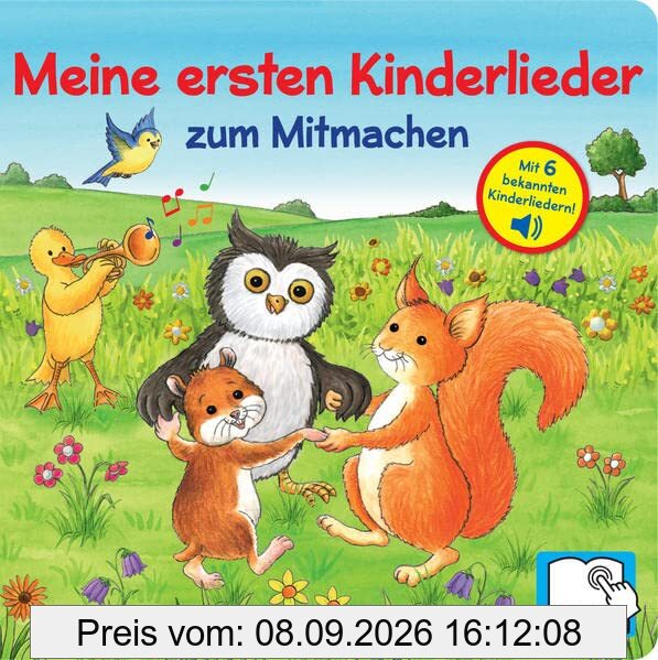 Meine ersten Kinderlieder zum Mitmachen - Liederbuch mit 6 Melodien - Soundbuch für Kinder ab 18 Monaten: Tönendes Buch