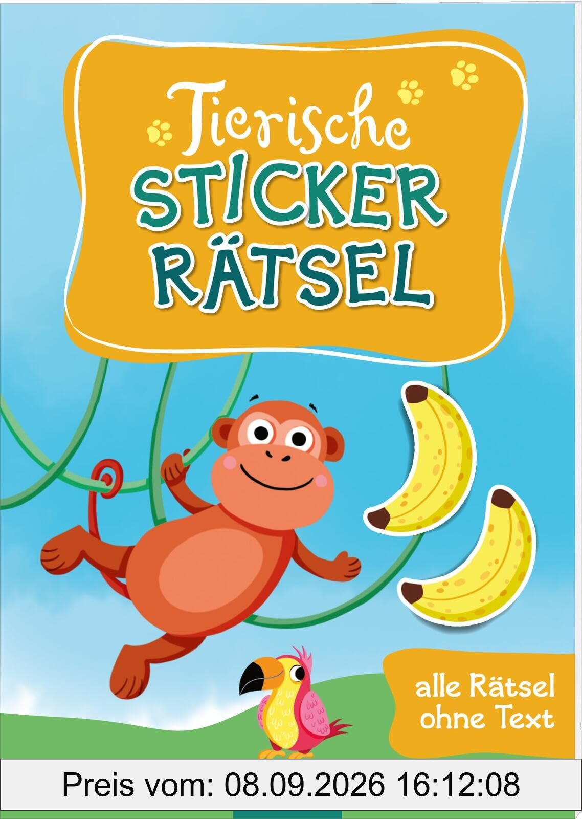 Tierische Sticker-Rätsel: Alle Rätsel ohne Text | Aufgaben mit Stickern ab 4 Jahren