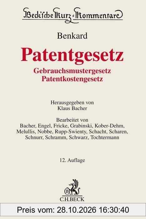 Patentgesetz: Gebrauchsmustergesetz, Patentkostengesetz