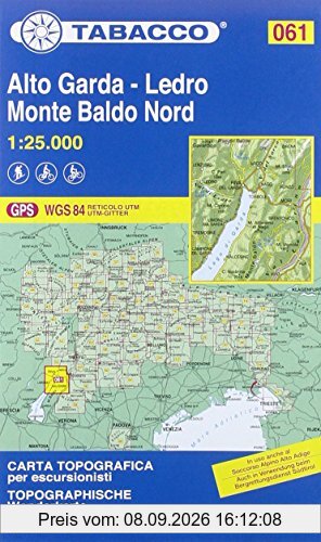 Tabacco Wandern 1 : 25 000 Alto Garda - Ledro - Monte Baldo Northern