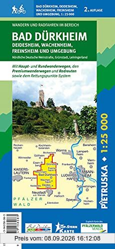 Bad Dürkheim: Wander-, Rad- und Freizeitkarte, Maßstab 1:25.000, 2. Auflage