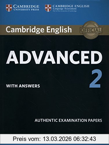 unbekannt Cambridge English Advanced 2 Student's Book With Answers, Authentic Examination Papers (Cae Practice Tests)