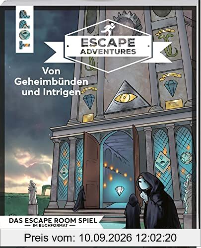 Escape Adventures – Von Geheimbünden und Intrigen: Das ultimative Escape-Room-Erlebnis jetzt auch als Buch! Mit XXL-Mystery-Map für 1-4 Spieler. Schwierigkeitsgrad Schwer. 90 Minuten Spielzeit