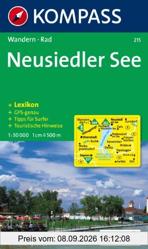 Neusiedler See: Wander- und Radkarte. Tipps für Surfer. Freizeitmöglichkeiten. GPS-genau. 1:50.000