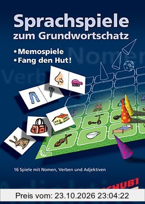 Sprachspiele zum Grundwortschatz: 16 Spiele mit Nomen, Verben und Adjektiven