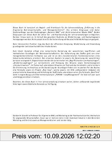 Business Management I: Einführung in die Betriebswirtschaftslehre und Grundlagen der Unternehmensführung