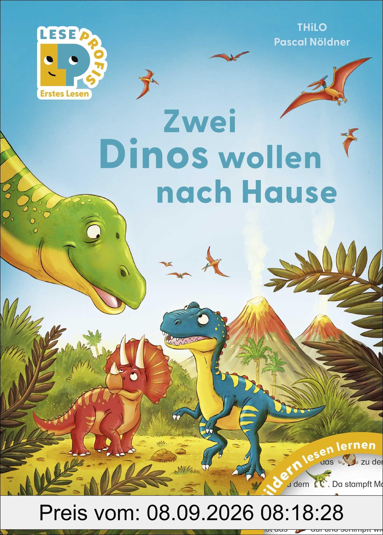 Leseprofis – Mit Bildern lesen lernen: Zwei Dinos wollen nach Hause, Erstes Lesen: Zum ersten Lesenlernen für Kinder ab 4 Jahren (Erstes Lesen mit Bildern Vorschule, Band 7)