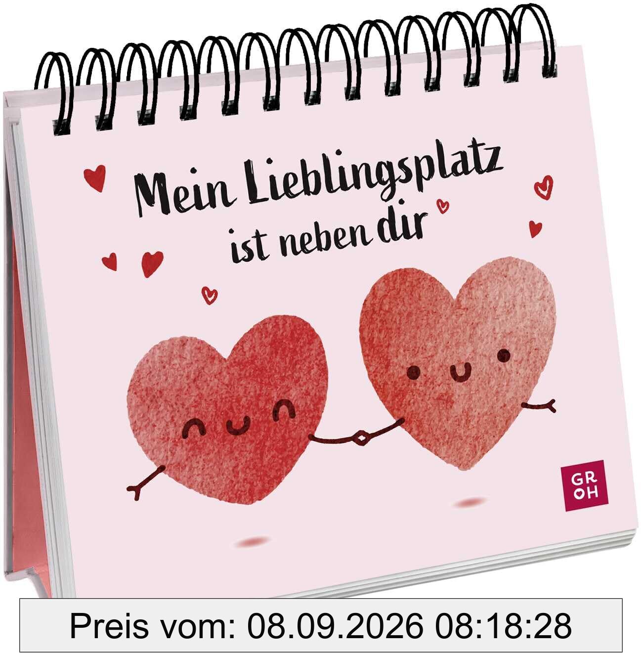 Mein Lieblingsplatz ist neben dir: Kleiner Aufsteller mit romantischen Liebeserklärungen für deinen Herzenmenschen | Perfekt als Geschenk zum Valentinstag, Jahrestag oder einfach so
