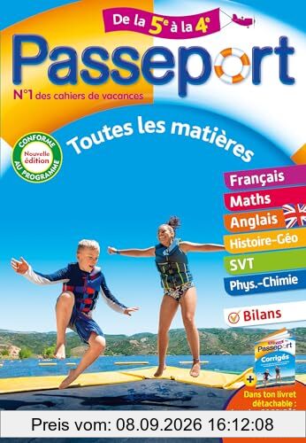 Passeport de la 5e à la 4e : toutes les matières : conforme au programme