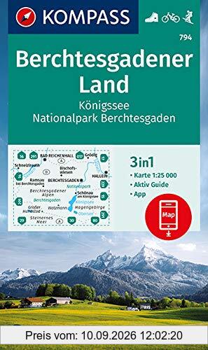 KOMPASS Wanderkarte Berchtesgadener Land, Königssee, Nationalpark Berchtesgaden: 3in1 Wanderkarte 1:25000 mit Aktiv Guide inklusive Karte zur offline ... Skitouren. (KOMPASS-Wanderkarten, Band 794)