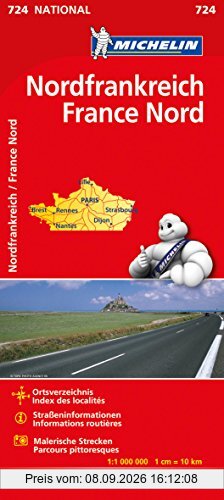 Michelin Frankreich Nord: Straßen- und Tourismuskarte (Michelin Nationalkarte)