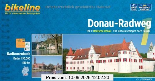Bikeline Donau-Radweg 1: Deutsche Donau: Von Donaueschingen nach Passau. Radtourenbuch, 580 km, 1 : 50 000, wetterfest/reißfest, GPS-Tracks Download