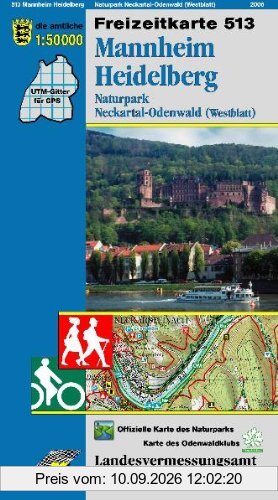 Mannheim Heidelberg: Naturpark Neckartal-Odenwald (Westblatt)