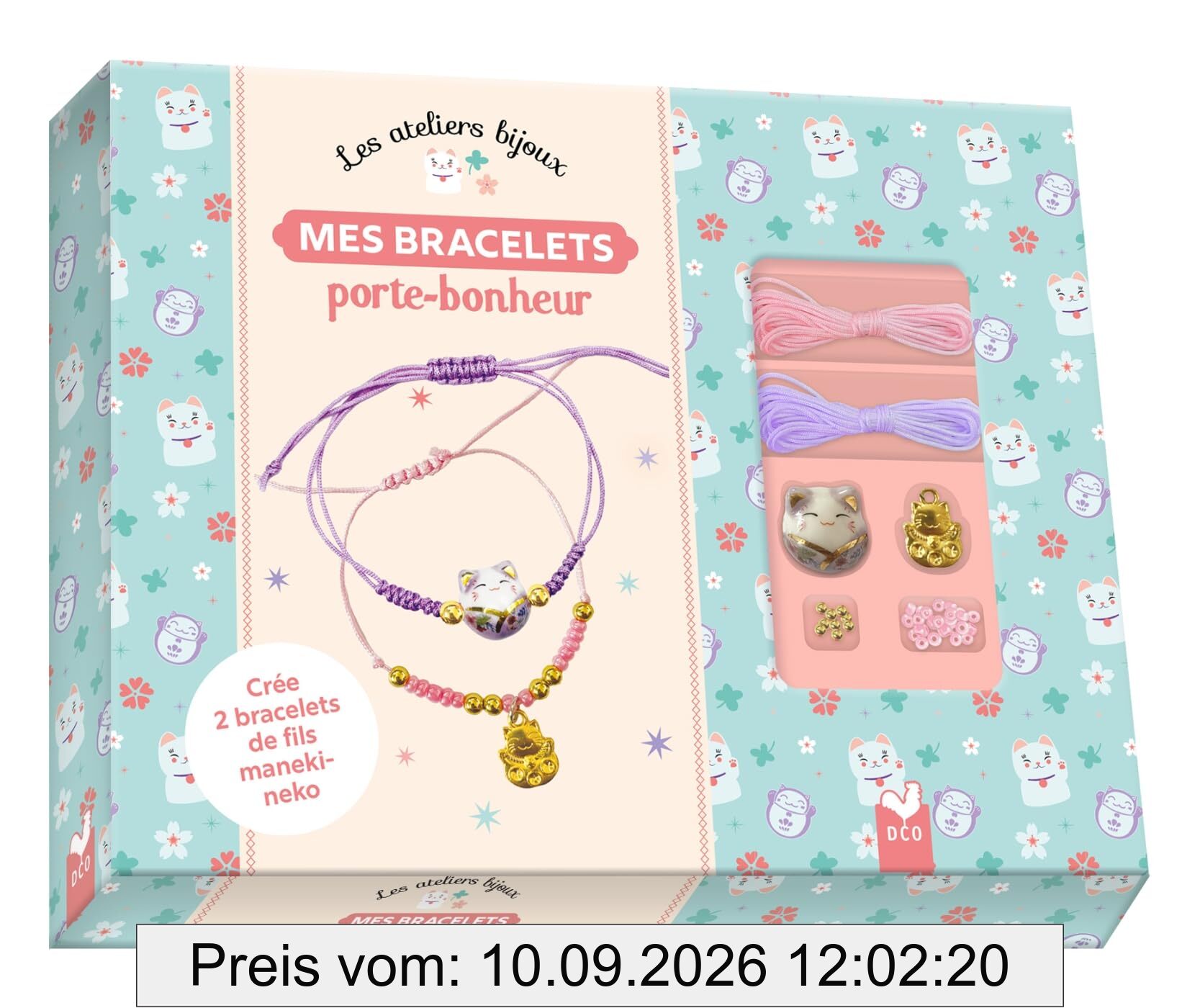 Mes bracelets porte-bonheur : crée 2 bracelets de fils maneki-neko