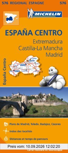 EXTREMADURA , MADRID , CASTILLA MANCHA 11576 CARTE ' REGIONAL ' MICHELIN KAART