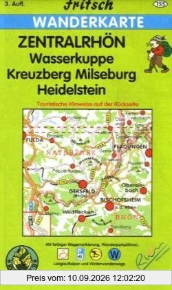 Zentralrhön 1 : 35 000 Wanderkarte: Wasserkuppe, Kreuzberg, Milseburg, Heidelstein