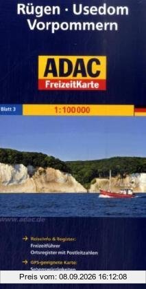 ADAC FreizeitKarte, Bl.3, Rügen, Usedom, Vorpommern