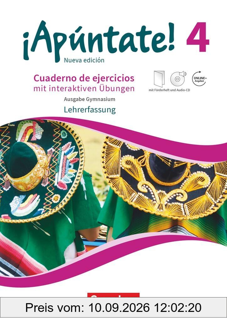 ¡Apúntate!|NULL|Spanisch als 2. Fremdsprache - Ausgabe 2016|Band 4|Gymnasium|NULL|Cuaderno de ejercicios mit interaktiven Übungen online - ... Förderheft, Audio-CD und Audios online