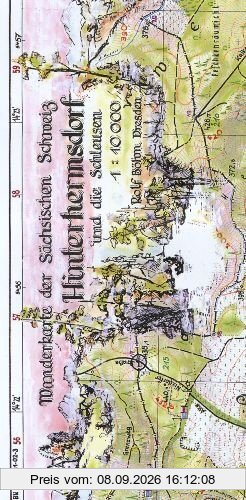Hinterhermsdorf und die Schleusen 1:10000: Wanderkarte der Sächsischen Schweiz. Obere und Niedere Schleuse - Wachberg - Weifberg