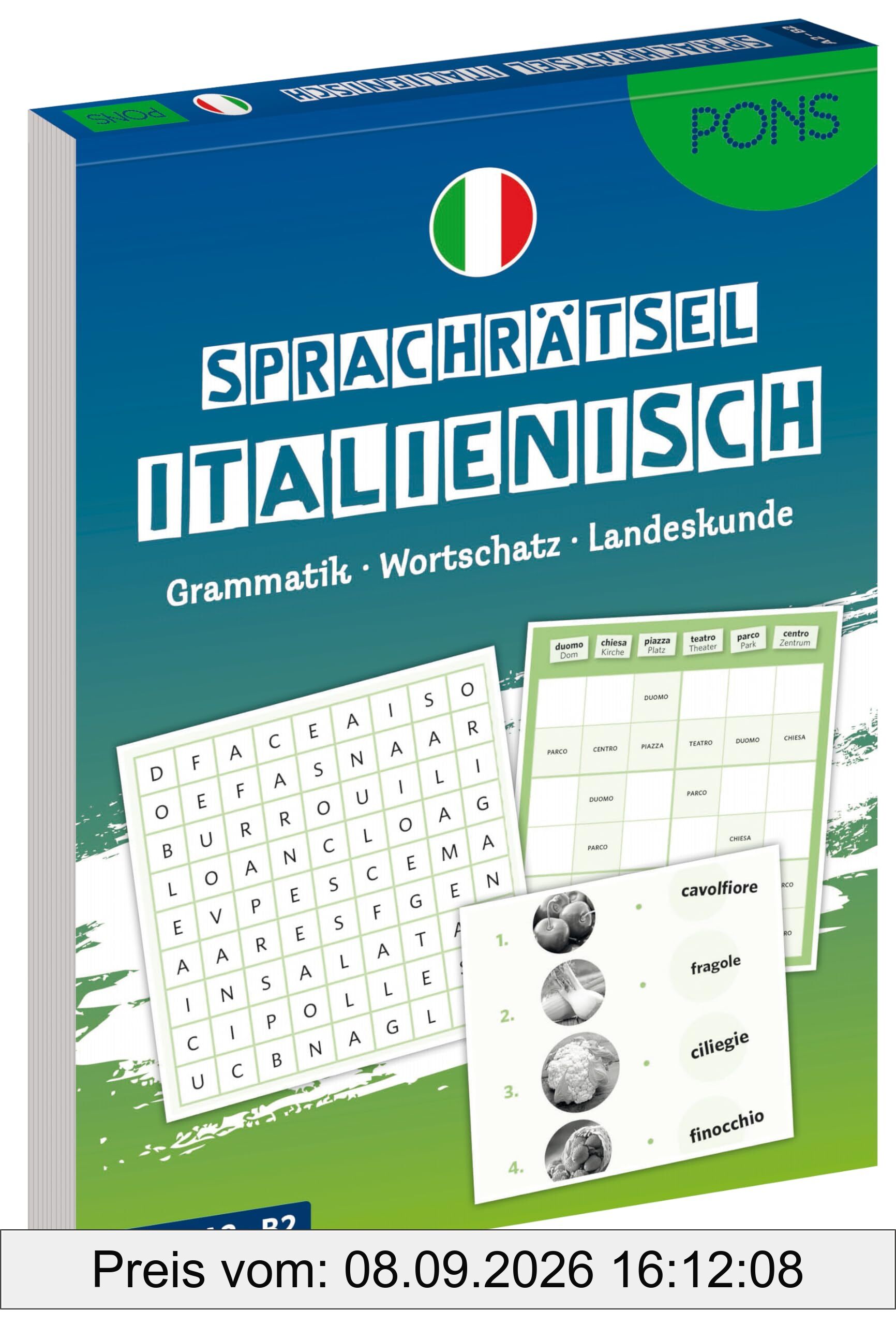 PONS Sprachrätsel Italienisch: Grammatik - Wortschatz - Landeskunde - mit PDF-Download (PONS Rätsel)