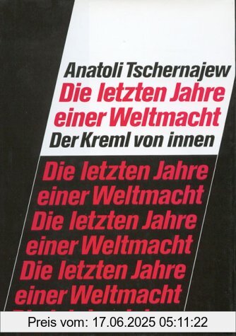 Binding : Gebundene Ausgabe, Edition : Erstausgabe, Label : Dva, Publisher : Dva, medium : Gebundene Ausgabe, numberOfPages : 479, publicationDate : 1993-01-01, authors : Anatoli Tschernajew, languages : german, ISBN : 3421066469