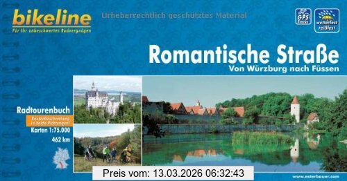 Esterbauer Bikeline Radtourenbuch, Romantische Straße, Von Würzburg Nach Füssen. 1, 75.000, Gps-Tracks Download
