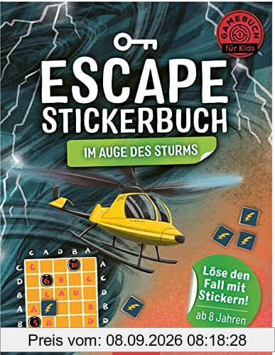 Escape-Stickerbuch – Im Auge des Sturms: Löse den Fall mit Stickern! | Ein Escape-Heft mit Stickern für Kinder ab 8 Jahren