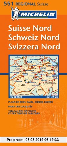 Gebr. - Suisse Nord. Schweiz Nord. Svizzera Nord. 1 : 200 000: Strassenkarte mit touristischen Hinweisen