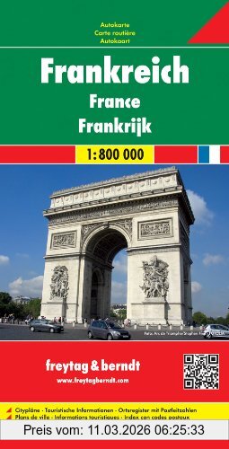 Freytag-Berndt und Artaria Kg Freytag Berndt Autokarten, Frankreich - Maßstab 1, 800.000, Citypläne - Touristische Informationen - Ortsregister Mit Postleitzahlen, (Country