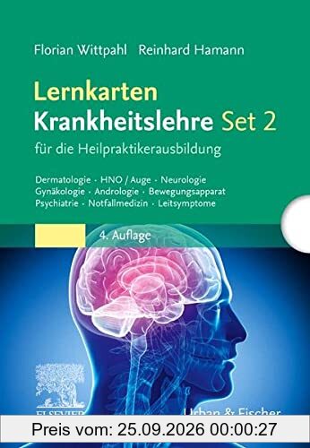 Lernkarten Krankheitslehre Set 2 für die Heilpraktikerausbildung: Dermatologie, HNO, Auge, Neurologie, Gynäkologie, Andrologie, …