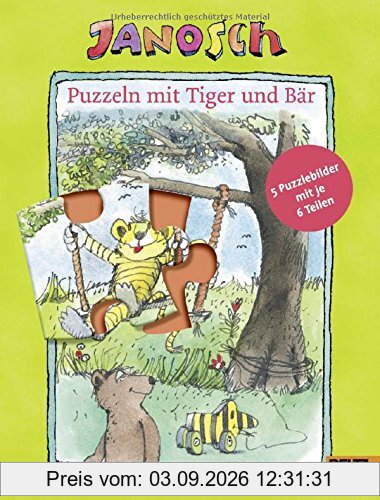 Puzzeln mit Tiger und Bär: Mit fünf 6-teiligen Puzzles