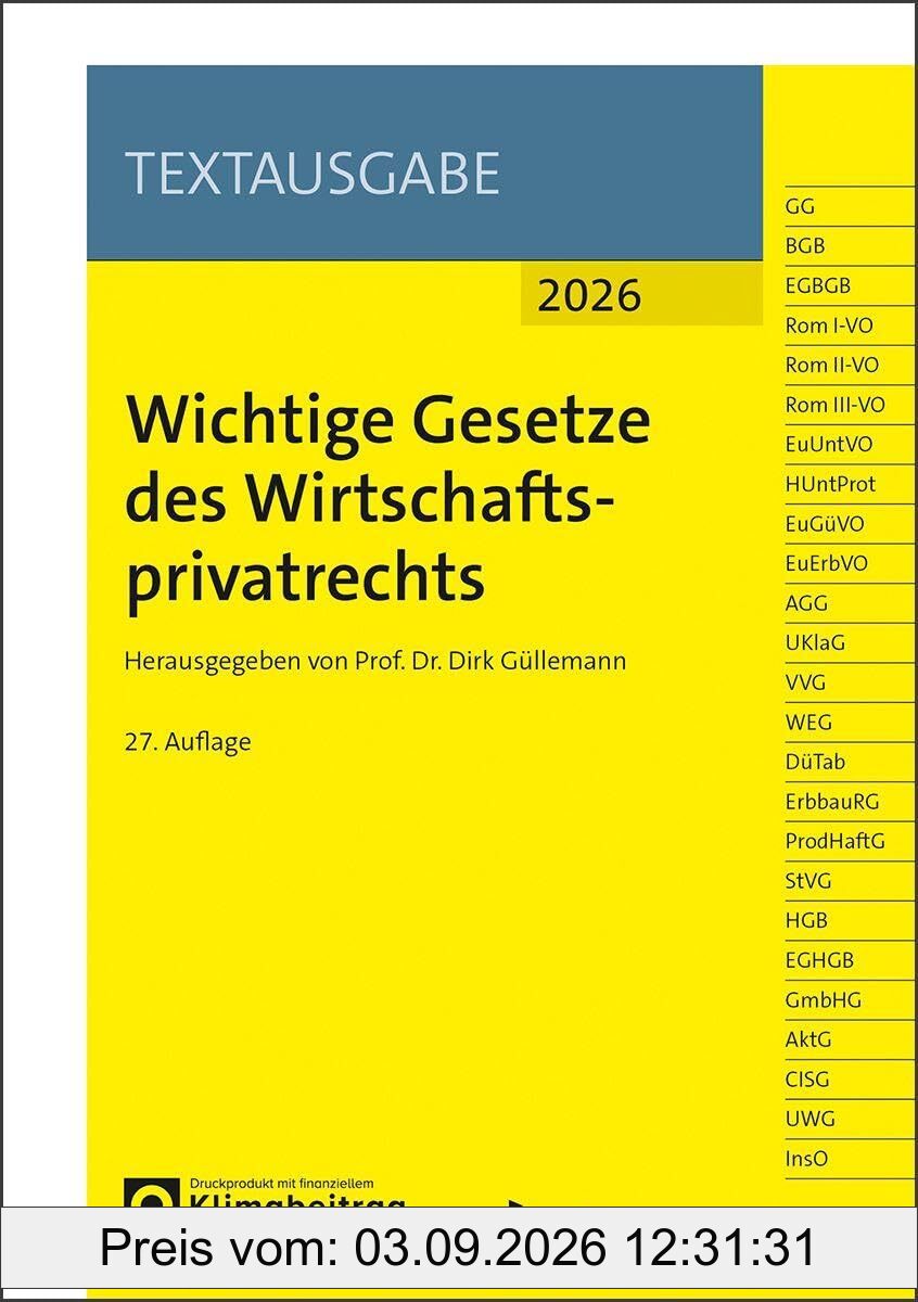 Wichtige Gesetze des Wirtschaftsprivatrechts (NWB Textausgabe)