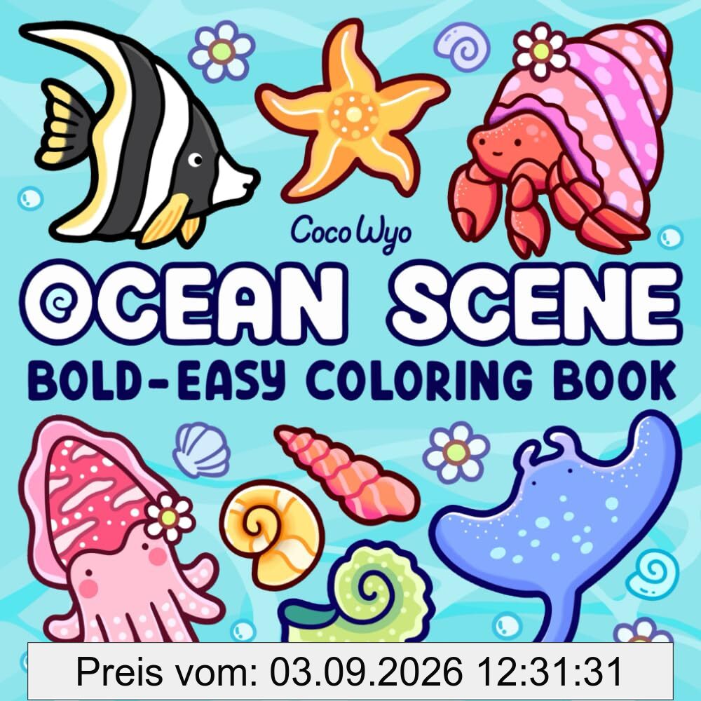 Ocean Scene: Coloring Book for Adults and Kids, Bold and Easy Designs for Relaxation with Sea Life (Bold & Easy Coloring)