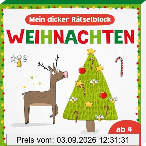 Mein dicker Rätselblock Weihnachten: Ab 4 Jahren | Kniffeliger Wartezeitverkürzer für die Vorweihnachtszeit