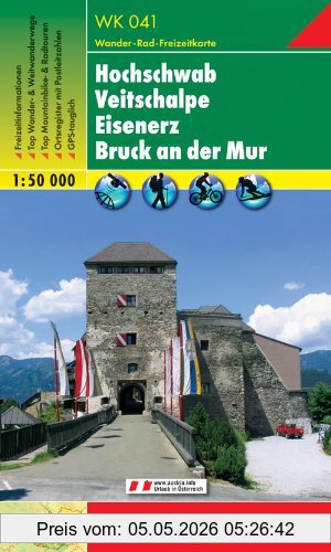 Freytag-Berndt und Artaria Kg Freytag Berndt Wanderkarten, Wk 041, Hochschwab - Veitschalpe - Eisenerz - Bruck A.d. Mur, Gps, Utm - Maßstab 1, 50 000