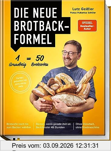 Die neue Brotbackformel – 50 Brotsorten aus nur einem Hefeteig – von herzhaft bis süß – Brotsorte bis zum Backen wählbar – 48 Stunden Backfenster – ... Stunden - Ohne Vorarbeit, ohne Knetmaschine