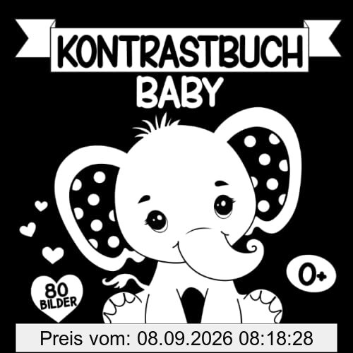 Kontrastbuch Baby: Schwarz Weiß Buch zur visuellen Stimulation für Neugeborene, ab 0 Monate
