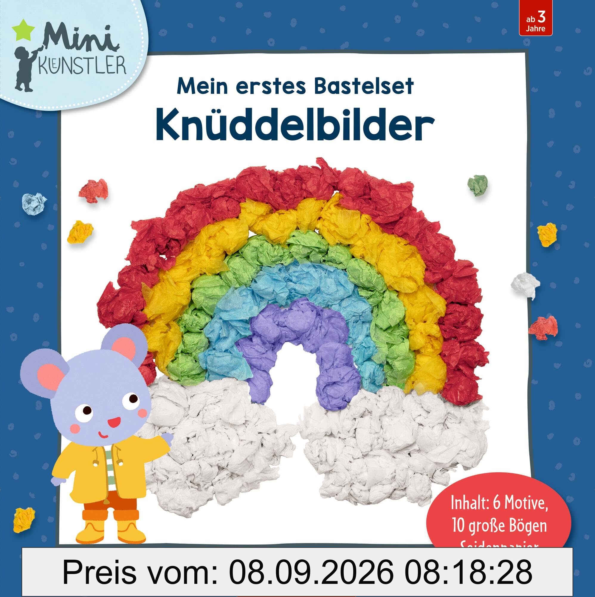 Mein erstes Bastelset: Knüddelbilder (Regenbogen): Inhalt: 6 Motive, 10 Bögen Seidenpapier (Mini-Künstler)